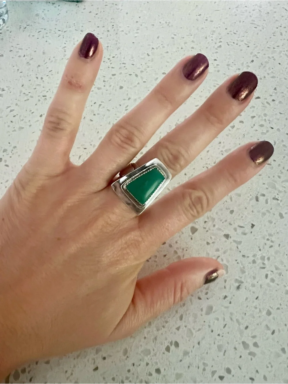 Vintage Mexican Turquoise Silver Statement Ring - Women Jewelry